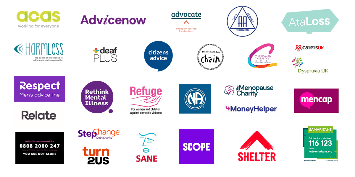 Logos for organisations that we work with